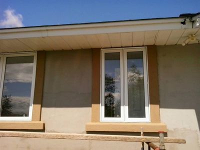 Hand-formed window surrounds, awaiting the acrylic finish.